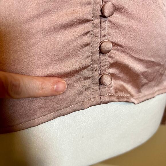 Abercrombie & Fitch Pink Satin Corset Style Top Medium Coquette, Feminine VGUC - Picture 6 of 8